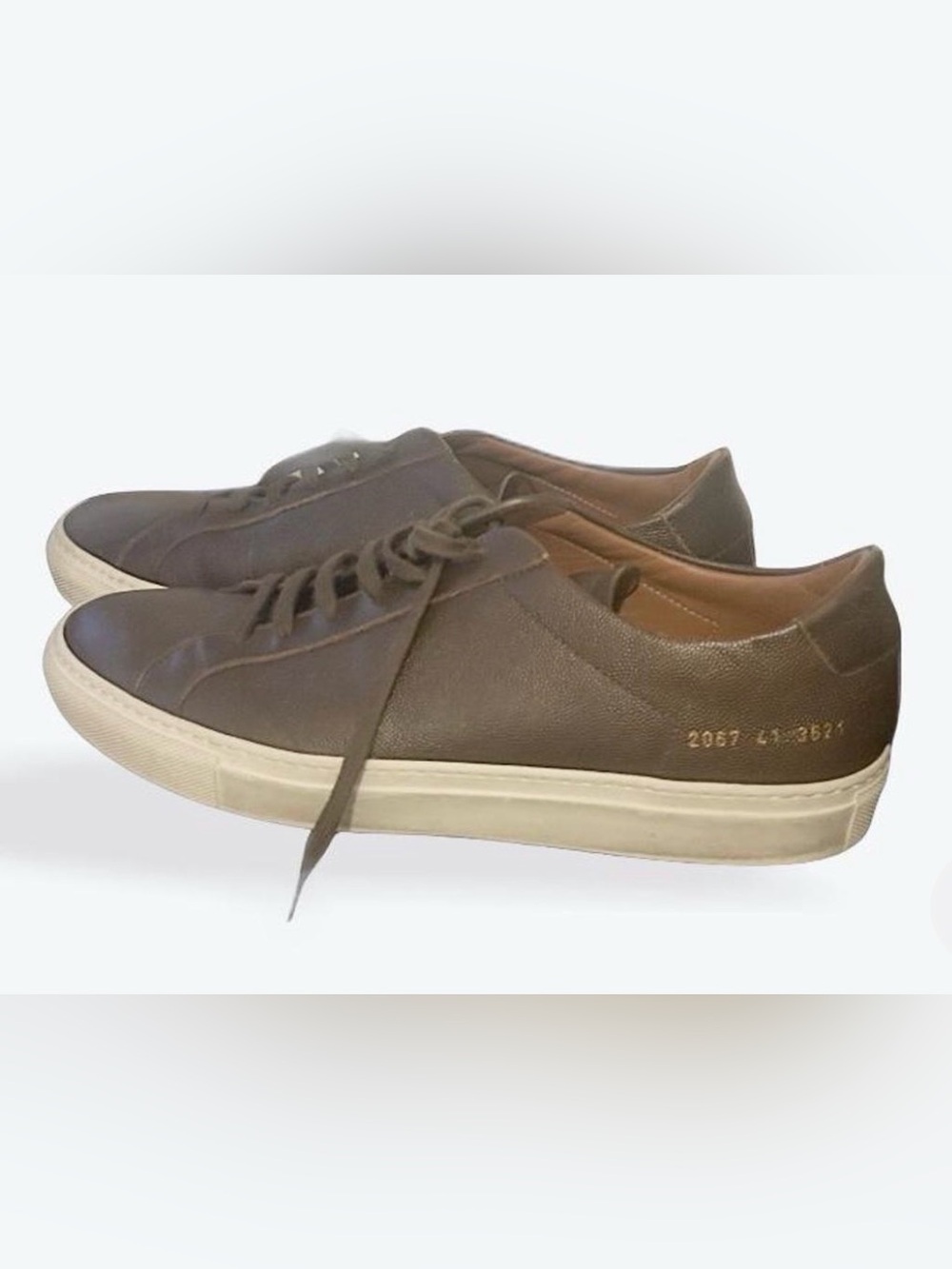 Common Projects Brown Leather Low-Top Achilles Sneakers with Cream Sole